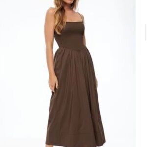 Dynamite Smocked Poplin Midi Dress